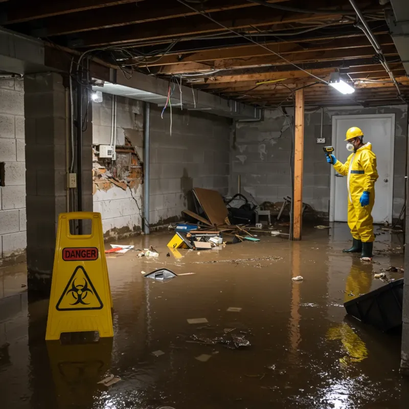 Flooded Basement Electrical Hazard in Thermopolis, WY Property