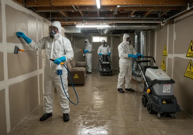 Basement Moisture Removal and Structural Drying process in Thermopolis, WY